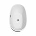 Wyndham Collection Juno 63" Freestanding Acrylic White Bathtub With Matte Black Trim Top Side View
