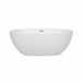 Wyndham Collection Juno 63 Inch Freestanding Acrylic Bathtub With Polished Chrome Trim No Faucet Front View