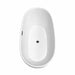 Wyndham Collection Juno 67" Freestanding Acrylic Matte White Bathtub With Matte Black Trim Top Side View