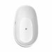 Wyndham Collection Juno 67" Freestanding Acrylic Matte White Bathtub With Polished Chrome Trim No Faucet Top Side View