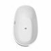 Wyndham Collection Juno 67" Freestanding Acrylic White Bathtub With Brushed Nickel Trim No Faucet Top Side View