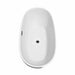 Wyndham Collection Juno 67" Freestanding Acrylic White Bathtub With Matte Black Trim Top Side View