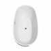 Wyndham Collection Juno 67" Freestanding Acrylic White Bathtub With Polished Chrome Trim No Faucet Top Side View