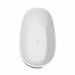 Wyndham Collection Juno 67" Freestanding Acrylic White Bathtub With Shiny White Trim and Matte Black Faucet Top Side View