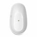 Wyndham Collection Juno 71" Freestanding Acrylic Matte White Bathtub With Brushed Nickel Trim Top Side View