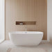 Wyndham Collection Juno 71" Freestanding Acrylic Matte White Bathtub With Polished Chrome Trim Lifestyle