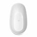 Wyndham Collection Juno 71" Freestanding Acrylic Matte White Bathtub With Shiny White Trim and Brushed Gold Faucet Top Side View