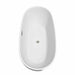 Wyndham Collection Juno 71" Freestanding Acrylic White Bathtub With Brushed Nickel Trim No Faucet Top Side View