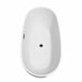 Wyndham Collection Juno 71" Freestanding Acrylic White Bathtub With Matte Black Trim No Faucet Top Side View