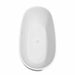 Wyndham Collection Juno 71" Freestanding Acrylic White Bathtub With Shiny White Trim and Brushed Gold Faucet Top Side View