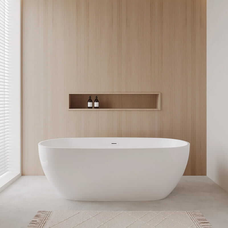 Wyndham Collection Juno 71" Freestanding Acrylic White Bathtub With Shiny White Trim No Faucet Lifestyle