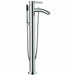 Wyndham Collection Juno 71 Inch Freestanding Acrylic White Bathtub With Polished Chrome Trim Faucet Up Close