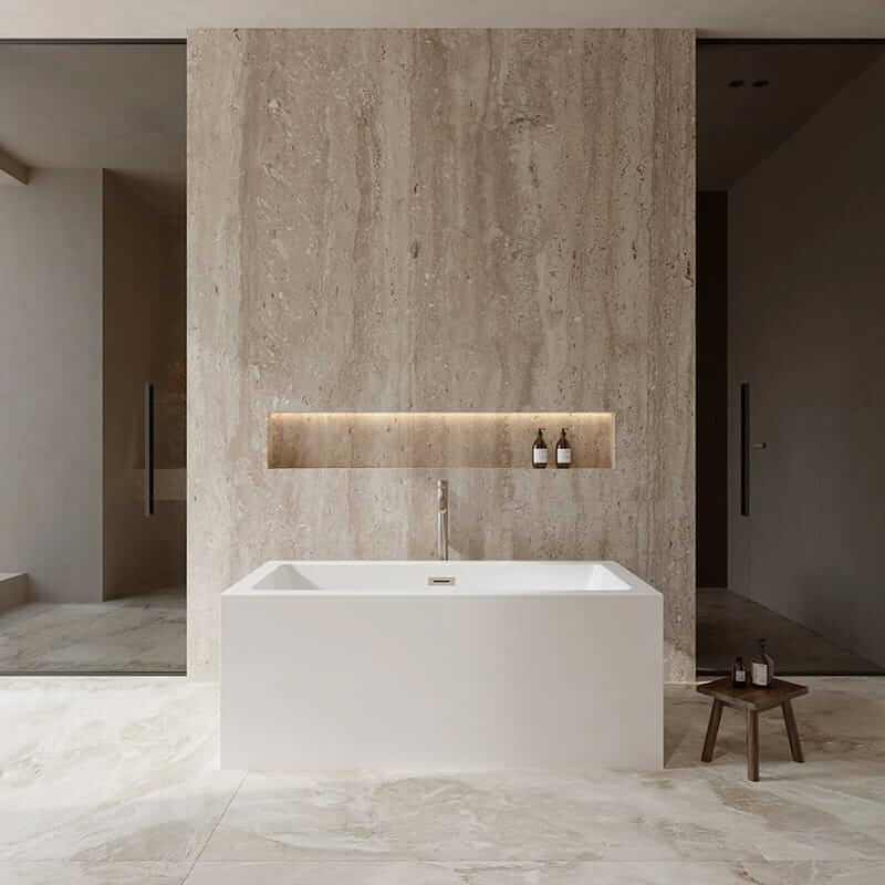Wyndham Collection Melody 60" Freestanding Acrylic White Bathtub With Brushed Nickel Trim Lifestyle