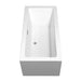 Wyndham Collection Melody 60" Freestanding Acrylic White Bathtub With Brushed Nickel Trim No Faucet Top Side View
