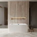 Wyndham Collection Melody 60" Freestanding Acrylic White Bathtub With Matte Black Trim No Faucet Lifestyle