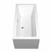 Wyndham Collection Melody 60" Freestanding Acrylic White Bathtub With Polished Chrome Trim and Brushed Gold Faucet Top Side View