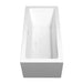 Wyndham Collection Melody 60" Freestanding Acrylic White Bathtub With Shiny White Trim and Brushed Gold Faucet Top Side View