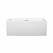 Wyndham Collection Melody 60 Inch Freestanding Acrylic White Bathtub With Brushed Nickel Trim No Faucet Front View