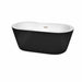 Wyndham Collection Mermaid 60" Freestanding Acrylic Black Bathtub With Brushed Nickel Trim No Faucet Top Front View