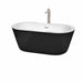 Wyndham Collection Mermaid 60" Freestanding Acrylic Black Bathtub With Brushed Nickel Trim Top Front View