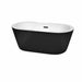 Wyndham Collection Mermaid 60" Freestanding Acrylic Black Bathtub With Matte Black Trim No Faucet Top Front View