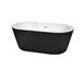 Wyndham Collection Mermaid 60" Freestanding Acrylic Black Bathtub With Polished Chrome Trim No Faucet Top Front View