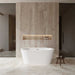 Wyndham Collection Mermaid 60" Freestanding Acrylic White Bathtub With Polished Chrome Trim No Faucet Lifestyle