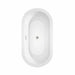 Wyndham Collection Mermaid 60 Inch Freestanding Acrylic Black Bathtub With Brushed Nickel Trim No Faucet Top View