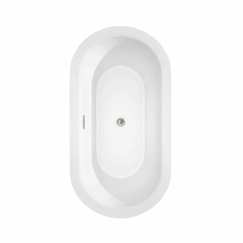 Wyndham Collection Mermaid 60 Inch Freestanding Acrylic Black Bathtub With Brushed Nickel Trim No Faucet Top View