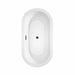 Wyndham Collection Mermaid 60 Inch Freestanding Acrylic Black Bathtub With Matte Black Trim Top View