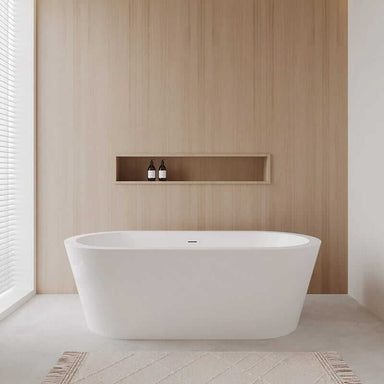 Wyndham Collection Mermaid 71" Freestanding Acrylic White Bathtub With Shiny White Trim No Faucet Lifestyle