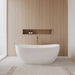 Wyndham Collection Rebecca 60" Freestanding Acrylic White Bathtub With Polished Chrome Trim and Brushed Gold Faucet Lifestyle