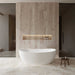 Wyndham Collection Rebecca 65" Freestanding Acrylic White Bathtub With Shiny White Trim No Faucet Lifestyle