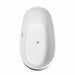 Wyndham Collection Rebecca 70" Freestanding Acrylic White Bathtub With Brushed Nickel Trim No Faucet Top Side View