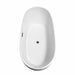 Wyndham Collection Rebecca 70" Freestanding Acrylic White Bathtub With Matte Black Trim Top Side View