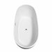 Wyndham Collection Rebecca 70" Freestanding Acrylic White Bathtub With Polished Chrome Trim Top Side View