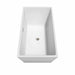 Wyndham Collection Sara 59" Freestanding Acrylic White Bathtub With Brushed Nickel Trim Top Side View