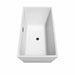 Wyndham Collection Sara 59" Freestanding Acrylic White Bathtub With Matte Black Trim No Faucet Top Side View