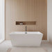 Wyndham Collection Sara 63" Freestanding Acrylic Bathtub With Matte Black Trim Lifestyle
