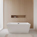 Wyndham Collection Sara 63" Freestanding Acrylic White Bathtub With Matte Black Trim No Faucet Lifestyle