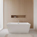 Wyndham Collection Sara 63" Freestanding Acrylic White Bathtub With Polished Chrome Trim Lifestyle