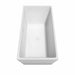 Wyndham Collection Sara 63" Freestanding Acrylic White Bathtub With Shiny White Trim No Faucet Top Side View