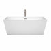 Wyndham Collection Sara 63 Inch Freestanding Acrylic Bathtub With Brushed Nickel Trim Front View