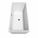 Wyndham Collection Sara 67" Freestanding Acrylic White Bathtub With Matte Black Trim Top Side View