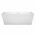 Wyndham Collection Sara 67 Inch Freestanding Acrylic White Bathtub With Shiny White Trim No Faucet Front View