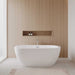 Wyndham Collection Soho 60" Freestanding Acrylic White Bathtub With Polished Chrome Trim Lifestyle