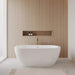 Wyndham Collection Soho 60" Freestanding Acrylic White Bathtub With Shiny White Trim and Brushed Gold Faucet Lifestyle