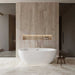 Wyndham Collection Soho 68" Freestanding Acrylic White Bathtub With Brushed Nickel Trim Lifestyle