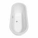Wyndham Collection Soho 72" Freestanding Acrylic White Bathtub With Brushed Nickel Trim Top Side View