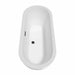 Wyndham Collection Soho 72" Freestanding Acrylic White Bathtub With Matte Black Trim Top Side View